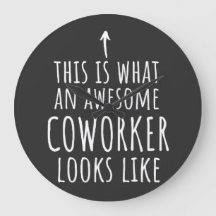 Grande Horloge Ronde Cadeau Coworker, Mug Coworker, Super Coworker