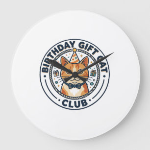 Grande Horloge Ronde Cadeau d'anniversaire Chat Amateur de Chat - Cadea