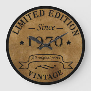 Grande Horloge Ronde Cadeau d'anniversaire de 1970 vintage