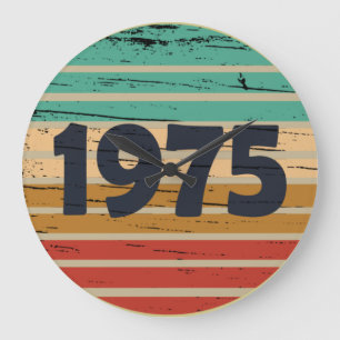 Grande Horloge Ronde Cadeau d'anniversaire vintage né en 1975
