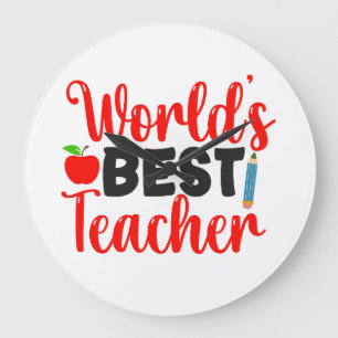 Grande Horloge Ronde Cadeau d'appréciation Meilleur Professeur du Monde