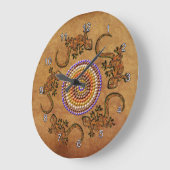 Grande Horloge Ronde Cadeau d'art aborigène australien (Angle)