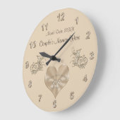 Grande Horloge Ronde Cadeau de 60e anniversaire de mariage NOMS du coup (Angle)