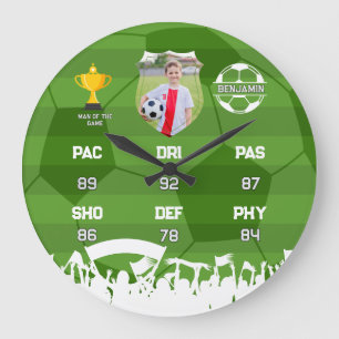 Grande Horloge Ronde Cadeau de football personnalisé pour enfants, cart