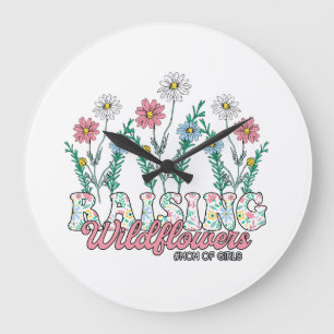 Grande Horloge Ronde Cadeau de la fête des mères Élever La Maman Fleu