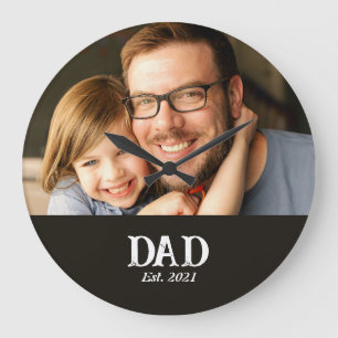 Grande Horloge Ronde Cadeau de la Fête des Pères pour Papa qui a Fondé 