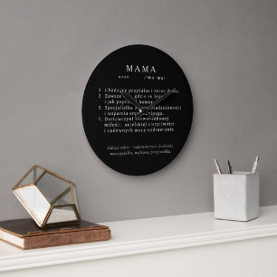 Grande Horloge Ronde Cadeau de maman polonaise - définition MAMA