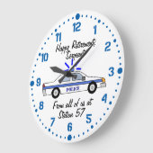 Grande Horloge Ronde Cadeau de retraite de l'agent de police Nom person (Angle)