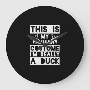 Grande Horloge Ronde Cadeau Halloween Ceci Est Mon Costume Humain Je su