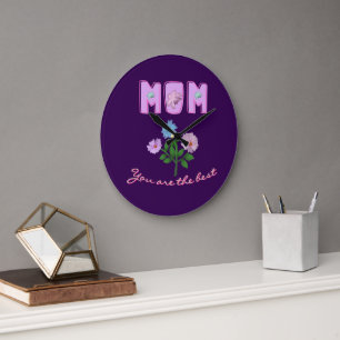 Grande Horloge Ronde Cadeau personnalisé de la fête des mères