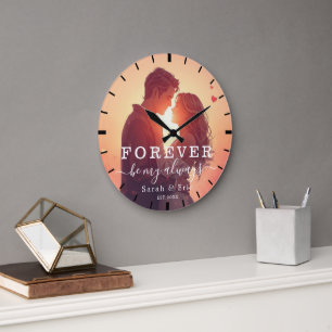 Grande Horloge Ronde Cadeau personnalisé de la Saint-Valentin