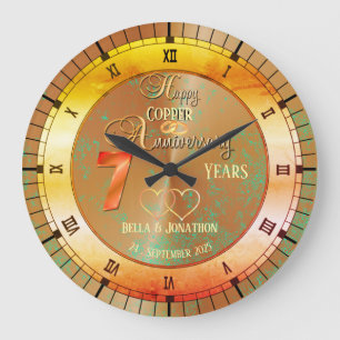 Grande Horloge Ronde Cadeau personnalisé pour les 7 ans de mariage