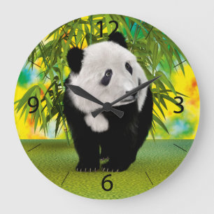 Grande Horloge Ronde Cadeau pour amateur d'animaux mignon ours en peluc