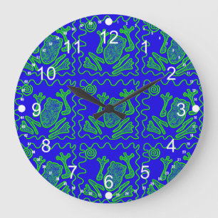 Grande Horloge Ronde Cadeaux colorés d'art de griffonnage d'enfants de