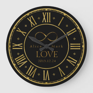 Grande Horloge Ronde Cadeaux de geek de l'amour d'infini