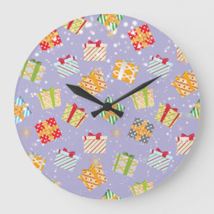 Grande Horloge Ronde Cadeaux de Noël motif
