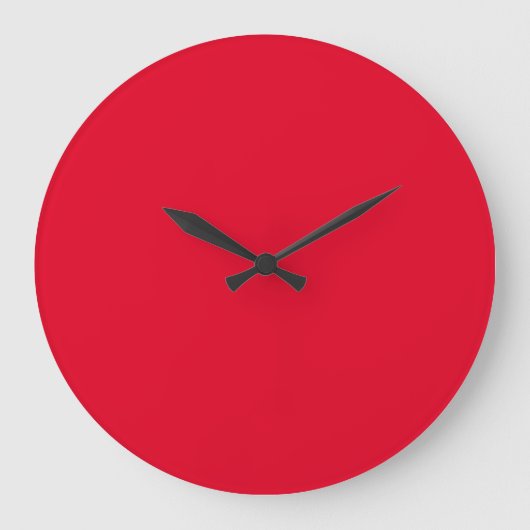 Grande Horloge Ronde Cadmium Rouge coloré tendance (Recto)