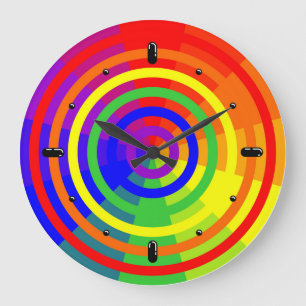 Grande Horloge Ronde Cadran Coloré