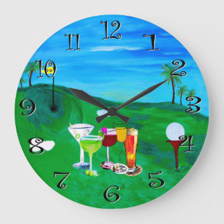 Grande Horloge Ronde cadran de golf 19ème trou de mon art