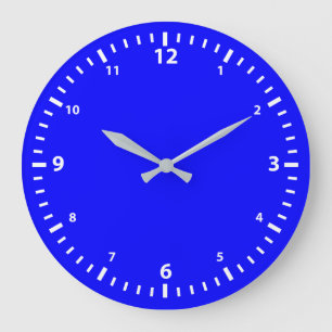 Grande Horloge Ronde Cadran de l'horloge numérique blanc sur fond bleu