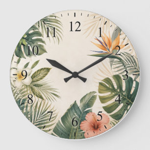 Grande Horloge Ronde Cadran de Montre Paradis Tropical