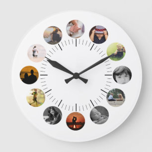 Grande Horloge Ronde Cadran de Montre Personnalisé Avec Photos