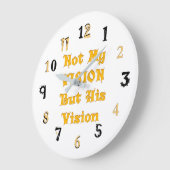 Grande Horloge Ronde Cadran d'horloge vision dorée ravissante (Angle)