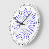 Grande Horloge Ronde Cadran - Galaxie d'étoiles bleues (Angle)
