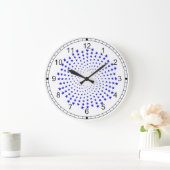 Grande Horloge Ronde Cadran - Galaxie d'étoiles bleues (Maison)