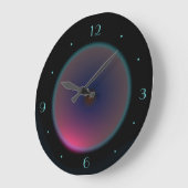 Grande Horloge Ronde Cadran lunaire iridescent rose sur fond noir > Hor (Angle)