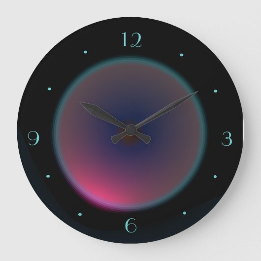 Grande Horloge Ronde Cadran lunaire iridescent rose sur fond noir > Hor (Recto)