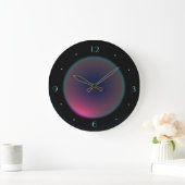 Grande Horloge Ronde Cadran lunaire iridescent rose sur fond noir > Hor (Maison)