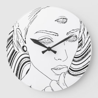 Grande Horloge Ronde Cadran mural 3ème Œil
