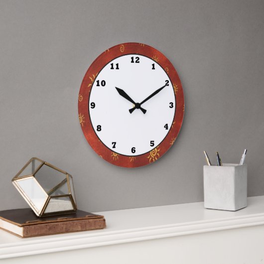 Grande Horloge Ronde Cadran mural amusant de style sud-ouest (Bureau)