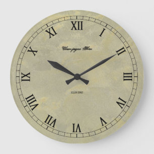 Grande Horloge Ronde Cadran mural chiffres romains Cieux de Champagne