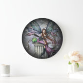 Grande Horloge Ronde Cadran mural d'art fantastique gothique féerique (Maison)