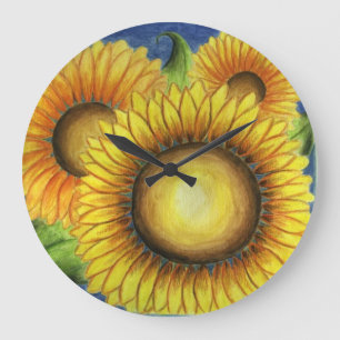 Grande Horloge Ronde Cadran mural de cuisine Tournesol Cadeau
