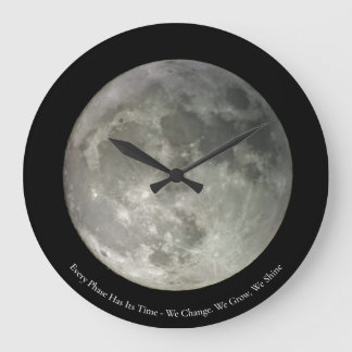 Grande Horloge Ronde Cadran mural de photographie de pleine lune origin
