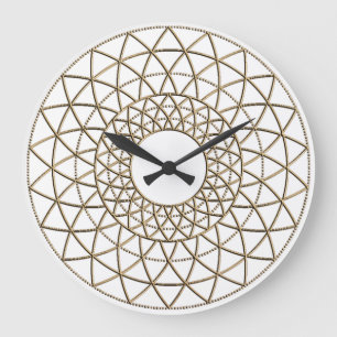 Grande Horloge Ronde Cadran mural en acrylique à motif circulaire métal