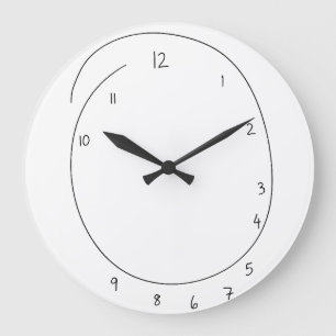 Grande Horloge Ronde Cadran mural minimaliste dessiné bizarrement drôle