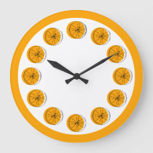 Grande Horloge Ronde Cadran rond multi-citron orange