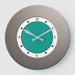 Grande Horloge Ronde Cadre d'argenterie métallique moderne coloré sur