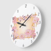 Grande Horloge Ronde cadre de fleurs (Angle)