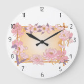 Grande Horloge Ronde cadre de fleurs (Recto)