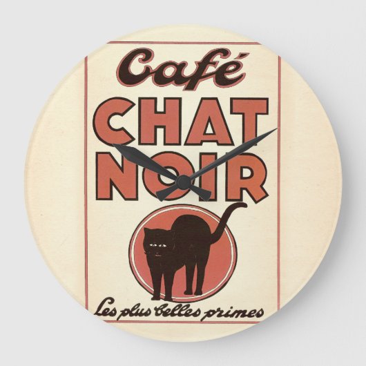 Grande Horloge Ronde Café chat noir (Recto)