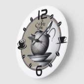 Grande Horloge Ronde Café gris (Angle)