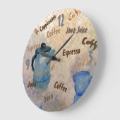 Grande Horloge Ronde Café Java Espresso Shabby Chic Country Diner (Angle)
