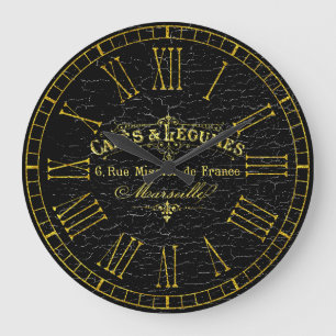 Grande Horloge Ronde Café vintage de Français de regard