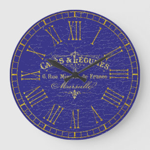 Grande Horloge Ronde Café vintage de Français de regard
