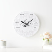Grande Horloge Ronde Calendrier 2024 pour instructeur Pilates (Maison)
